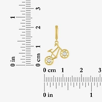 Charmed by Diamond Addiction Accent Bike (G-H / Si2- I1) White 14K Gold Over Silver Charm