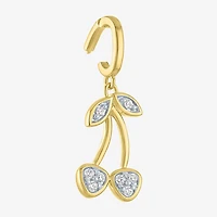 Charmed by Diamond Addiction Accent Cherries (G-H / Si2- I1) White 14K Gold Over Silver Charm
