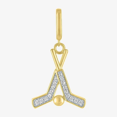 Charmed by Diamond Addiction Accent Hockey (G-H / Si2- I1) White 14K Gold Over Silver Charm