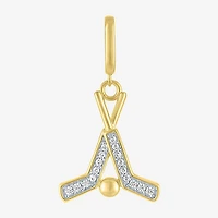 Charmed by Diamond Addiction Accent Hockey (G-H / Si2- I1) White 14K Gold Over Silver Charm