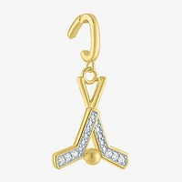Charmed by Diamond Addiction Accent Hockey (G-H / Si2- I1) White 14K Gold Over Silver Charm