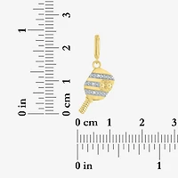 Charmed by Diamond Addiction Pickleball (G-H / Si2- I1) Womens Accent Lab Grown White 14K Gold Over Silver Pendant
