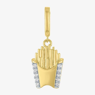 Charmed by Diamond Addiction Fry (G-H / Si2- I1) Womens Accent Lab Grown White 14K Gold Over Silver Pendant