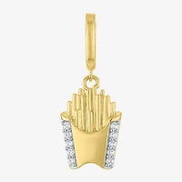 Charmed by Diamond Addiction Fry (G-H / Si2- I1) Womens Accent Lab Grown White 14K Gold Over Silver Pendant