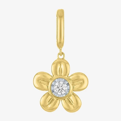 Charmed by Diamond Addiction Flower (G-H / Si2- I1) Womens Accent Lab Grown White 14K Gold Over Silver Pendant