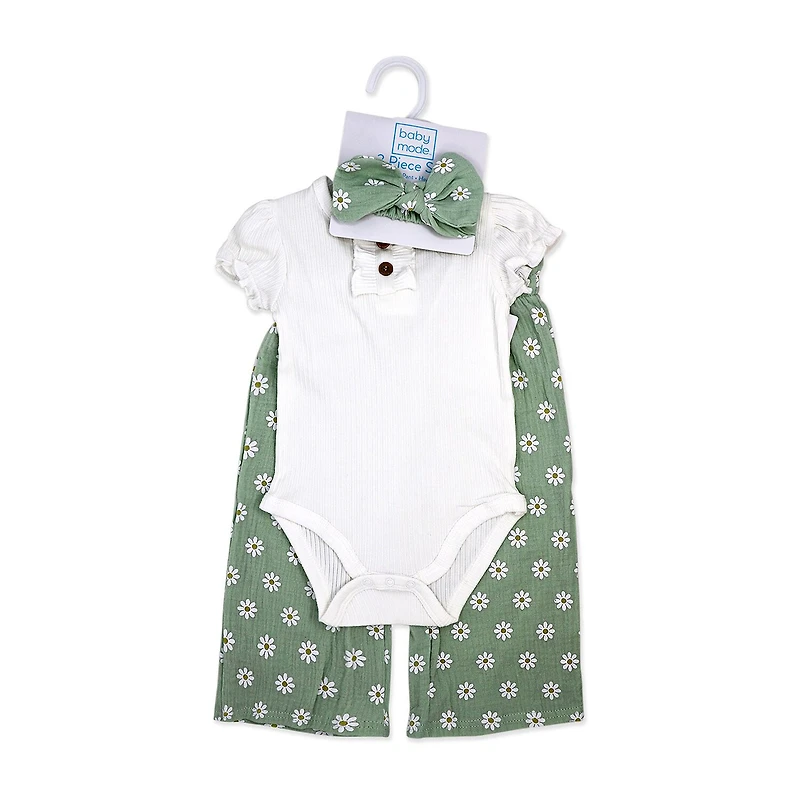 3 Stories Trading Company Baby Girls 3-pc. Pant Set