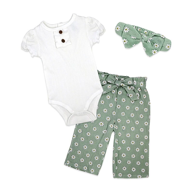 3 Stories Trading Company Baby Girls 3-pc. Pant Set