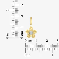 Charmed by Diamond Addiction Accent Flower (G-H / Si2- I1) White 14K Gold Over Silver Charm