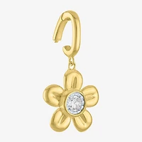 Charmed by Diamond Addiction Accent Flower (G-H / Si2- I1) White 14K Gold Over Silver Charm
