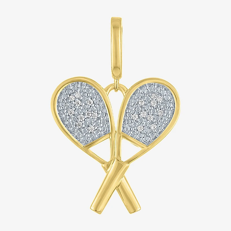 Charmed by Diamond Addiction Accent Tennis (Si2-I1 /G-H) White 14K Gold Over Silver Charm