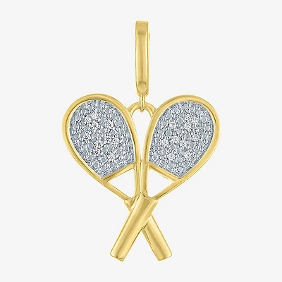 Charmed by Diamond Addiction Accent Tennis (Si2-I1 /G-H) White 14K Gold Over Silver Charm