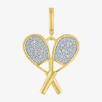 Charmed by Diamond Addiction Accent Tennis (Si2-I1 /G-H) White 14K Gold Over Silver Charm