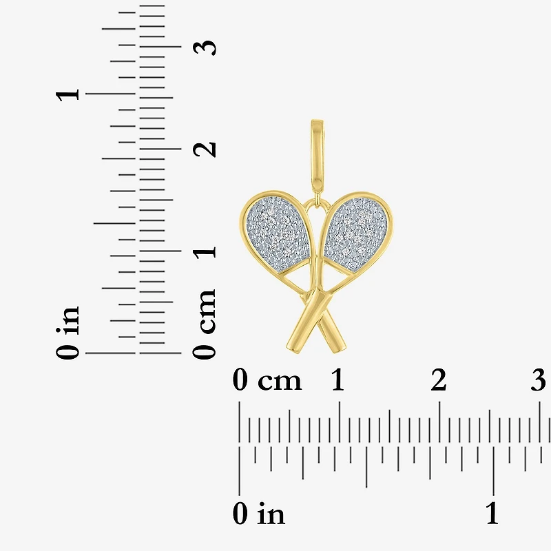 Charmed by Diamond Addiction Accent Tennis (Si2-I1 /G-H) White 14K Gold Over Silver Charm