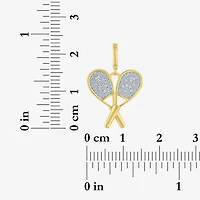 Charmed by Diamond Addiction Accent Tennis (Si2-I1 /G-H) White 14K Gold Over Silver Charm