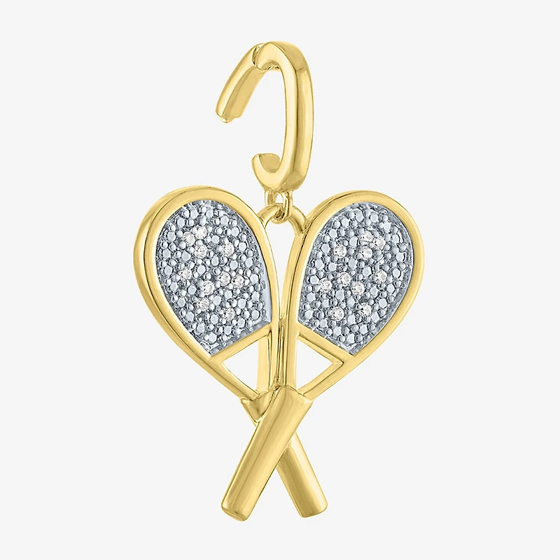 Charmed by Diamond Addiction Accent Tennis (Si2-I1 /G-H) White 14K Gold Over Silver Charm