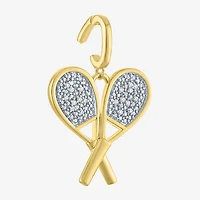 Charmed by Diamond Addiction Accent Tennis (Si2-I1 /G-H) White 14K Gold Over Silver Charm
