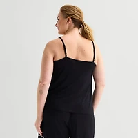 Liz Claiborne Cool and Calm Womens V Neck Sleeveless Plus Pajama Top