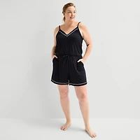 Liz Claiborne Cool and Calm Womens V Neck Sleeveless Plus Pajama Top