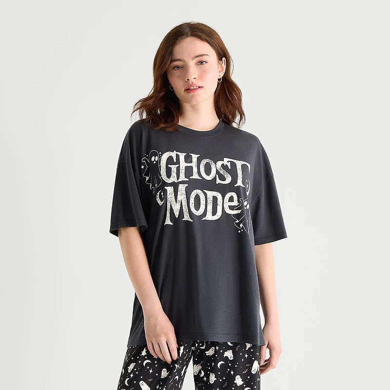 Arizona Body Womens Crew Neck Short Sleeve Juniors Pajama Top