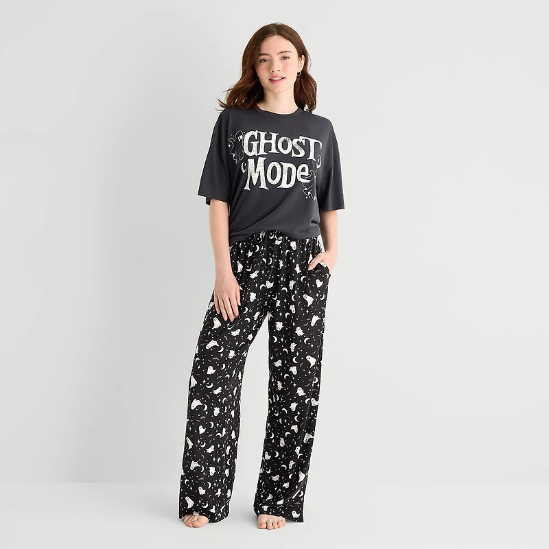 Arizona Body Womens Crew Neck Short Sleeve Juniors Pajama Top