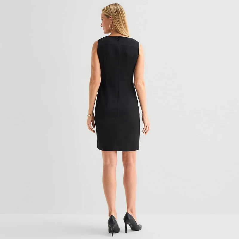 Marc New York Womens Round Neck Sleeveless Sheath Dress