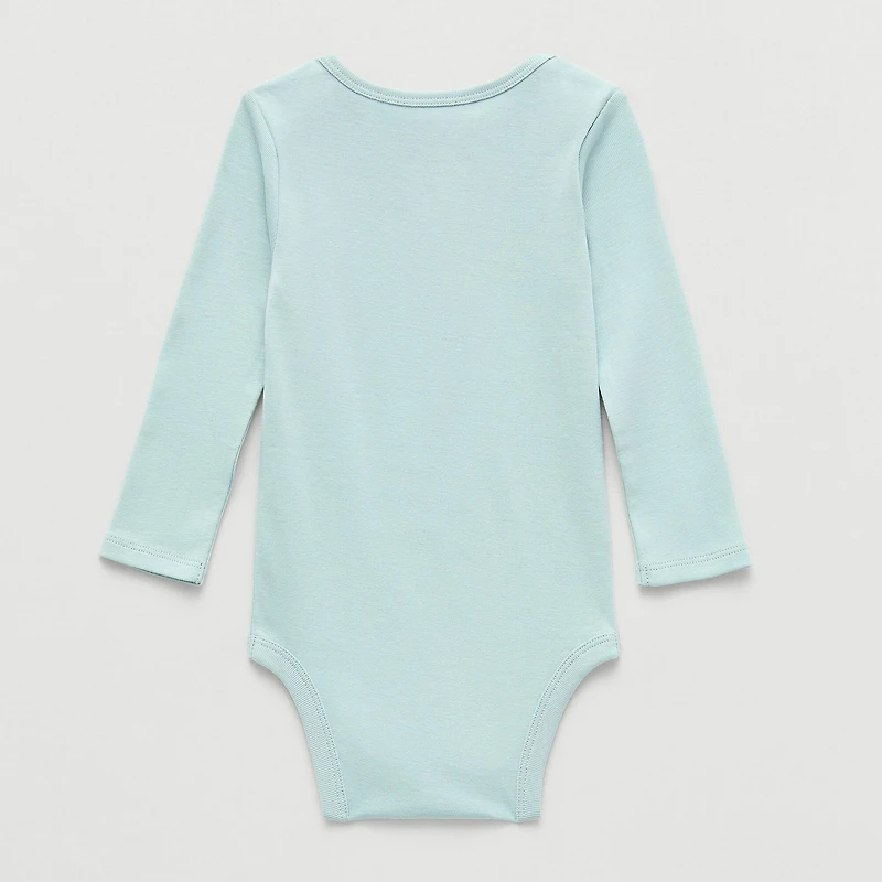 Okie Dokie Baby Unisex Crew Neck Long Sleeve Rib Bodysuit