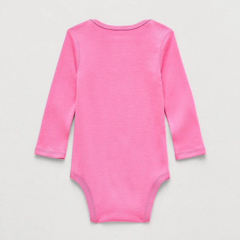 Okie Dokie Baby Girls Crew Neck Long Sleeve Rib Bodysuit