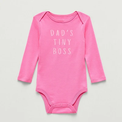 Okie Dokie Baby Girls Crew Neck Long Sleeve Rib Bodysuit