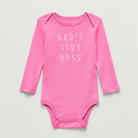 Okie Dokie Baby Girls Crew Neck Long Sleeve Rib Bodysuit