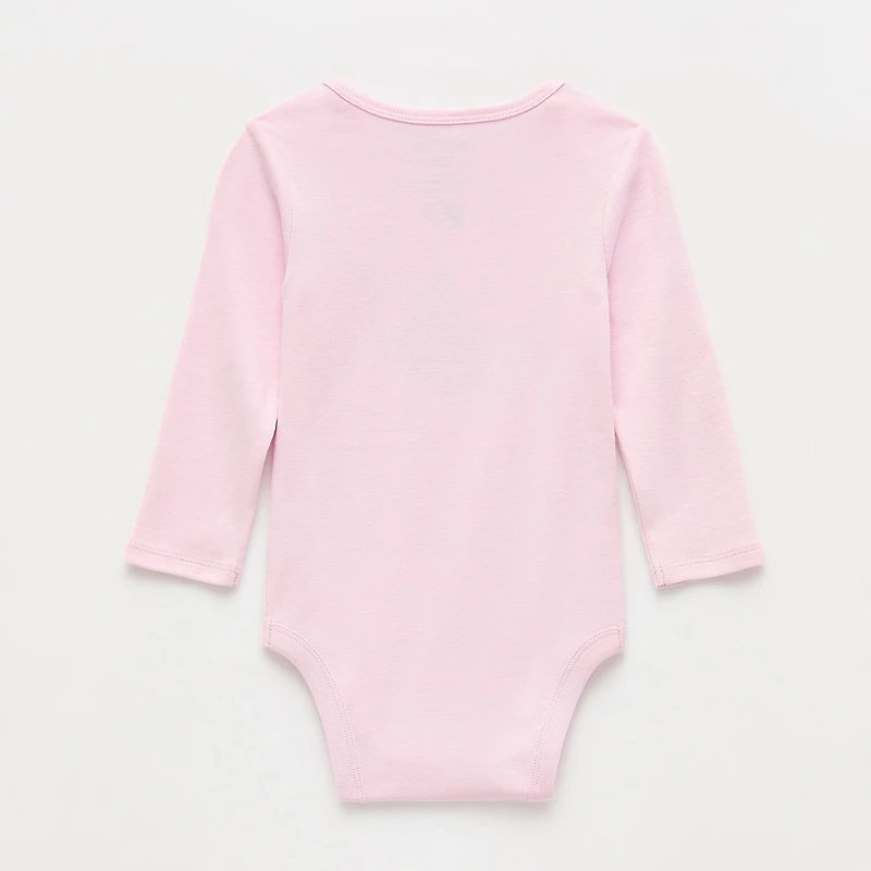 Okie Dokie Baby Girls Crew Neck Long Sleeve Rib Bodysuit