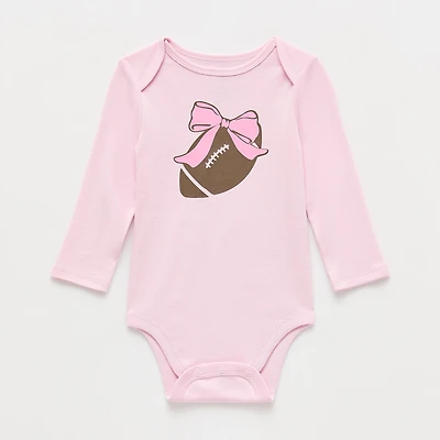 Okie Dokie Baby Girls Crew Neck Long Sleeve Rib Bodysuit