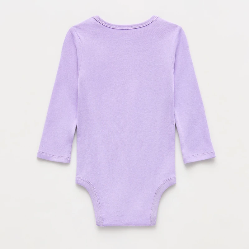 Okie Dokie Baby Girls Crew Neck Long Sleeve Rib Bodysuit
