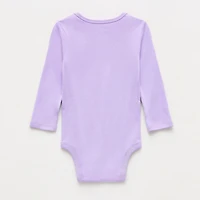 Okie Dokie Baby Girls Crew Neck Long Sleeve Rib Bodysuit
