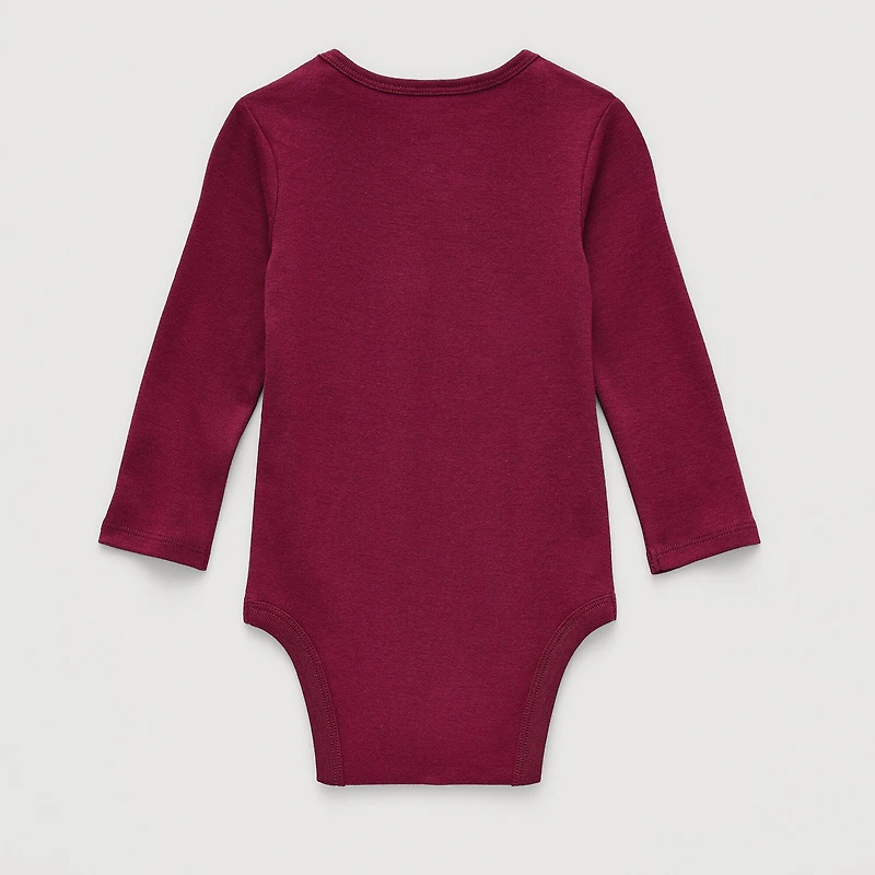 Okie Dokie Baby Girls Crew Neck Long Sleeve Rib Bodysuit