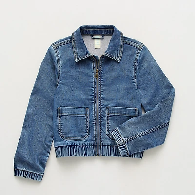 Thereabouts Little & Big Kid Girls Denim Bomber Jacket