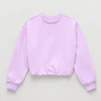 Xersion Little & Big Kid Girls Crew Neck Long Sleeve Sweatshirt