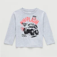 Toddler Boys Long Sleeve Regular Fit Monster Jam Graphic T-Shirt
