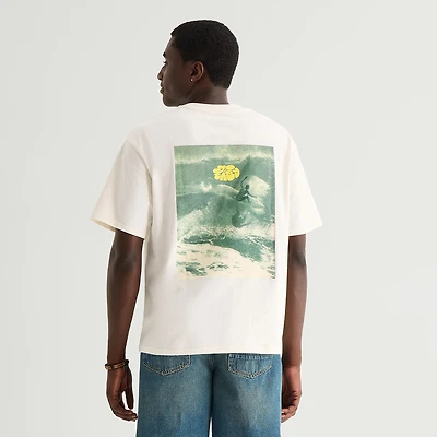 Arizona Mens Crew Neck Short Sleeve Boxy Fit Graphic T-Shirt