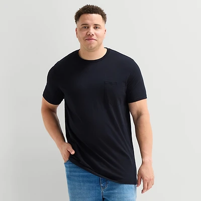 St. John's Bay Super Soft Pocket Mens Crew Neck Short Sleeve Quick Dry Big and Tall T-Shirt