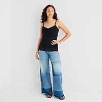 Arizona Womens Juniors V Neck Sleeveless Camisole