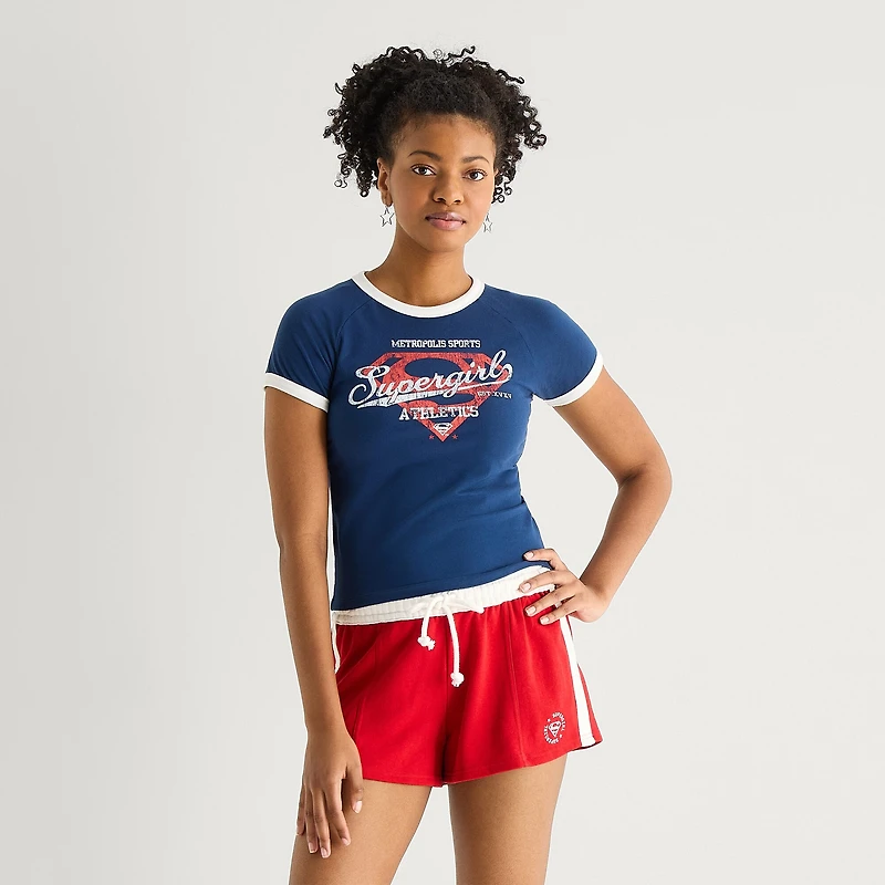 Arizona Supergirl Womens Juniors Crew Neck Short Sleeve T-Shirt
