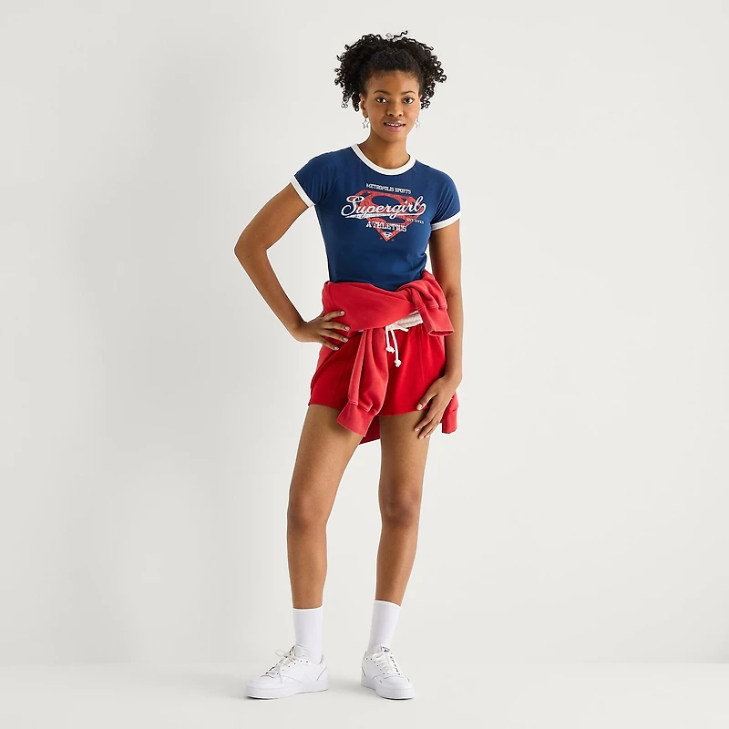 Arizona Supergirl Womens Juniors Crew Neck Short Sleeve T-Shirt