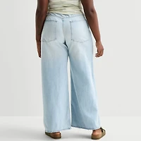 Arizona Womens Juniors Plus Low Rise Baggy Fit Jean