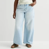 Arizona Womens Juniors Plus Low Rise Baggy Fit Jean