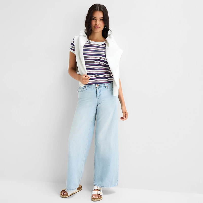 Arizona Womens Juniors Low Rise Baggy Fit Jean