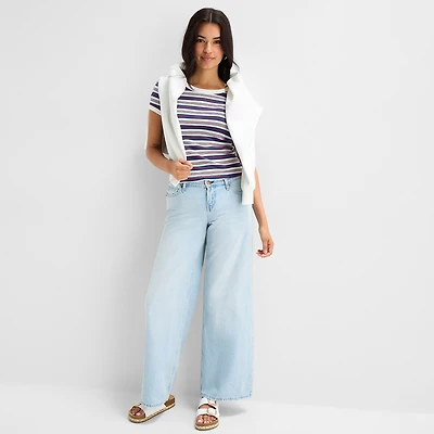Arizona Womens Juniors Low Rise Baggy Fit Jean