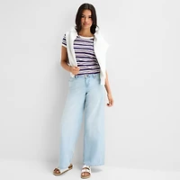 Arizona Womens Juniors Low Rise Baggy Fit Jean