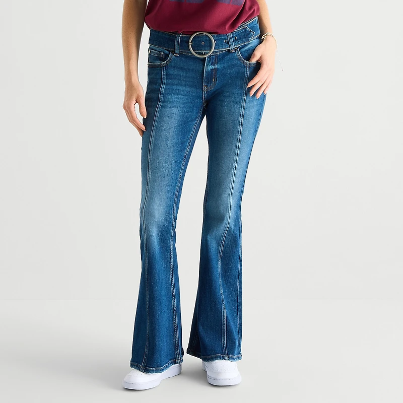 Arizona Womens Juniors Low Rise Flare Leg Jean