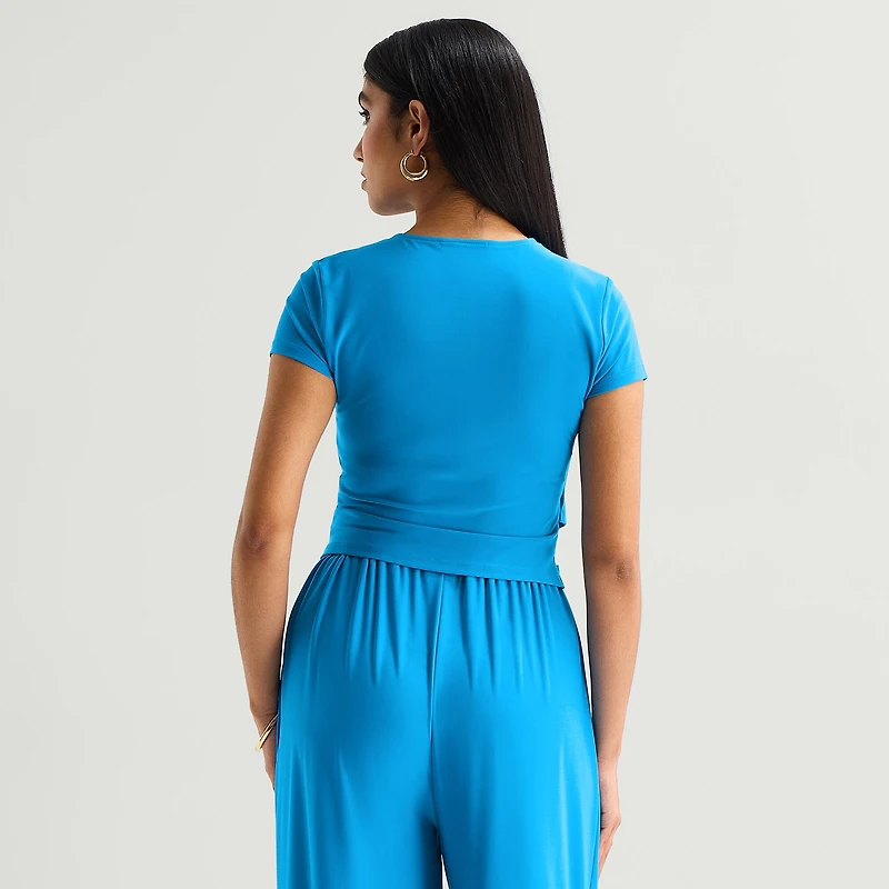Bold Elements Womens Short Sleeve Wrap Shirt