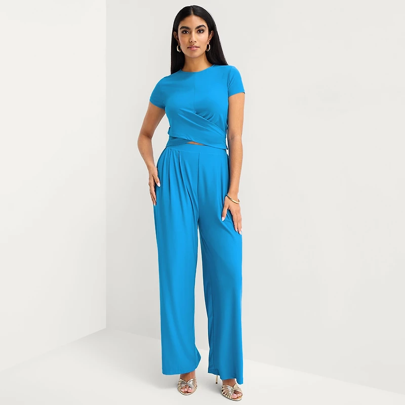 Bold Elements Womens Short Sleeve Wrap Shirt